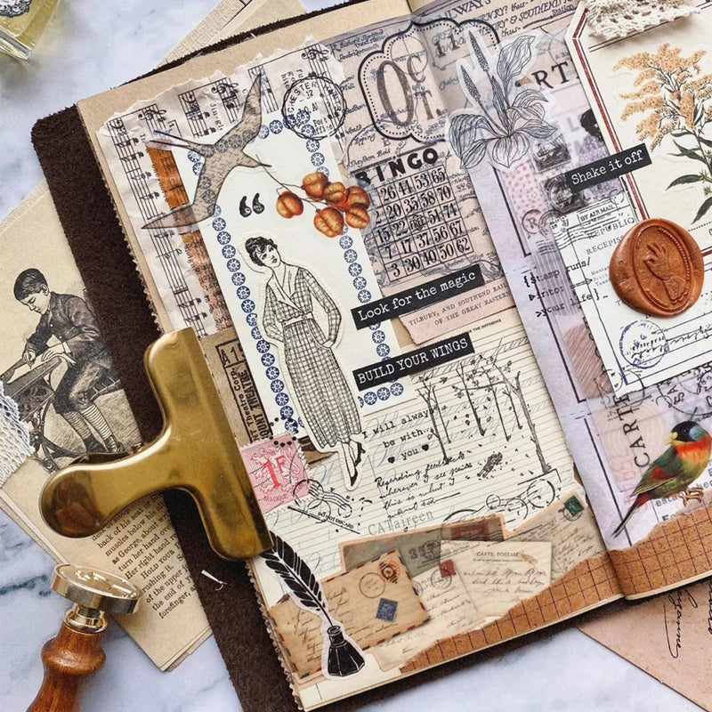 CATaireen Paper Dolls Ephemera Collage Kit 45PCS by CATaireen Junk Journal Supplies Vintage Picture Cards - Image 3